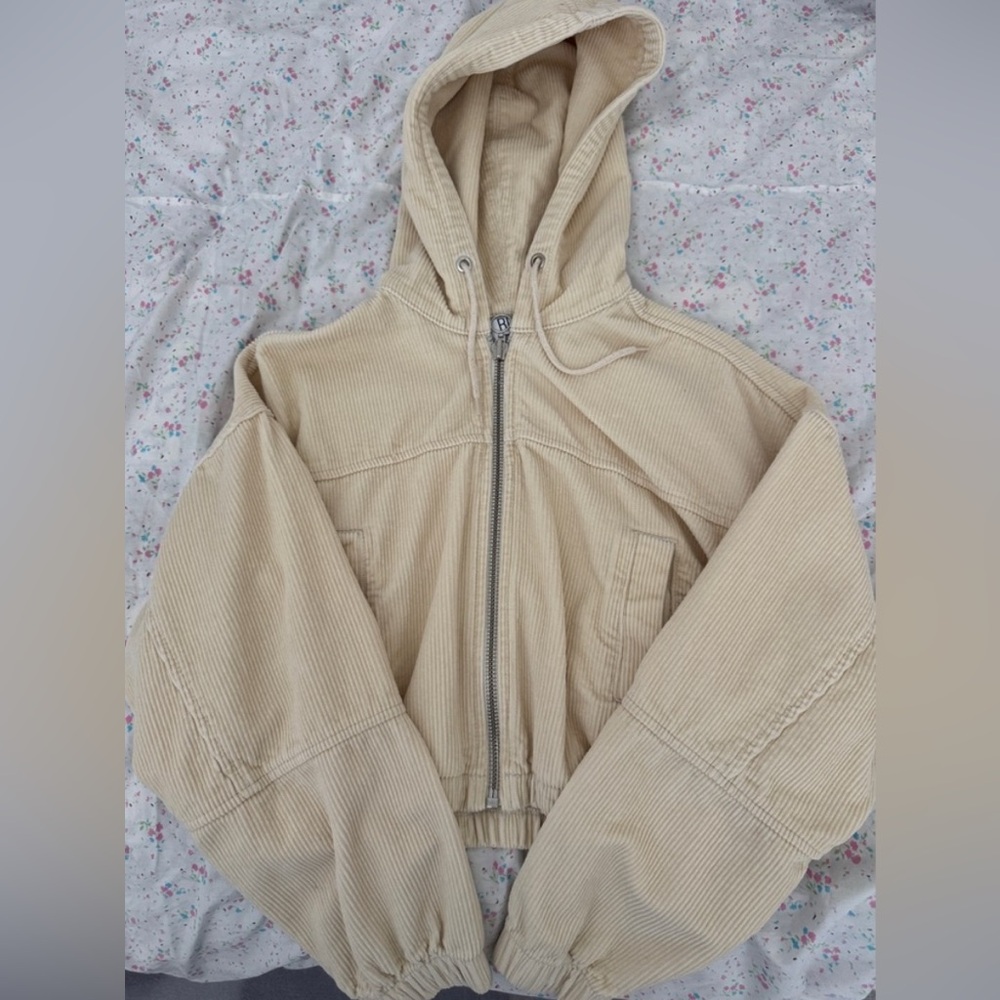 BDG Cream Corduroy Cropped Jacket